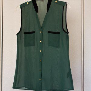Sheer Green Sleeveless Top